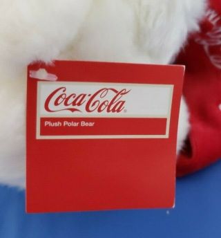 JAAG Coca Cola Polar Bear Plush White Red Velvet Scarf Stuffed Animal 12 
