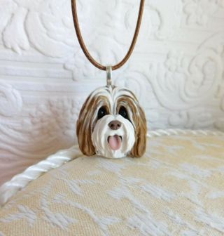 Brown Bearded Collie Necklace Clay By Raquel From Thewrc Ooak Dog Jewelry