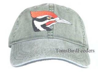 Pileated Woodpecker Embroidered Cotton Cap Hat Bird