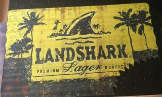 Land Shark Premium Larger Brewing Co Large Tin Sign 35 1/2”l X 21 1/2”h