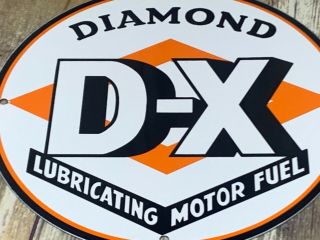 Vintage Diamond D - X Gasoline Service Station Gas Oil Pump Plate Porcelain Sign