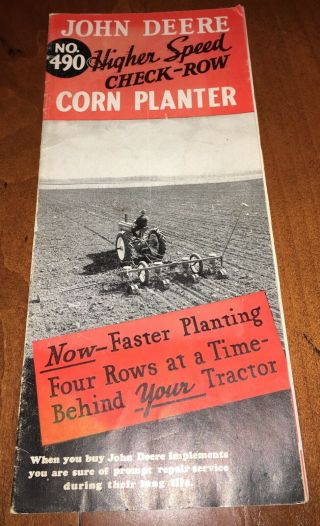 1941 John Deere No 490 Corn Planter Brochure Tractor A - 238 - 41 - 1