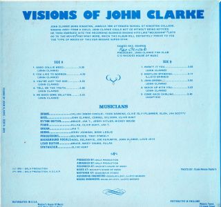 JOHN CLARKE - visions of john clarke wackies LP (hear) pressing reggae 2