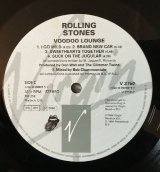 Rolling Stones ‎– Voodoo Lounge LP.  UK 1st press 1994 Virgin ‎– V 2750 7