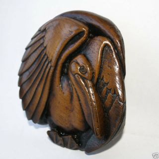 PELICAN Victorian English Cathedral Carving Plaque Unique Bird ORNAMENT 2