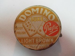Vintage Domino Shoe Boot Polish Tin - Belgium - - Old Advertising - Brussels