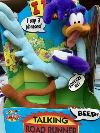 1994 Tyco 13 " Talking Road Runner Plush Stuffed Toy Looney Tunes