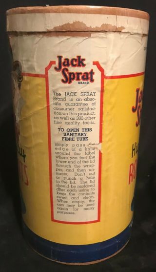 Vintage Jack Sprat Brand Rolled Oats Container 3lb Box One to Have 2