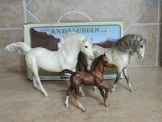 Nr Vintage Breyer Andalusian Horse Fam.  Picture Box Stallion Mare Foal 3060 Set