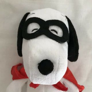 Snoopy Plush Peanuts by Schulz Hero Red Cape Black Goggles Small 8” 2