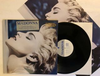 Madonna - True Blue - 1986 Us 1st Press W/ Poster (nm) Promo Hype Sticker