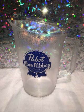 Vintage Plastic Pabst Blue Ribbon Beer Pitcher 48oz. 2