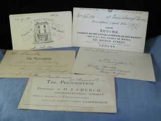 Antique Prescription Envelope Advert Chemist Doctor X5 Squire Church Heanley