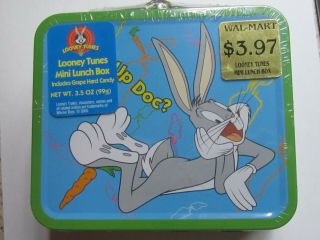 Vintage Bugs Bunny Looney Tunes Mini - Lunch Box - - Mint/sealed W/grape Candy