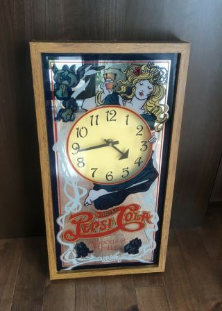Vintage Pepsi - Cola Advertising Mirrored Wall Clock