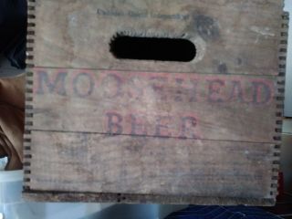 Vintage Moosehead Beer Wooden DOVETAILED WOOD CRATE BOX MAN CAVE WALL ART 2