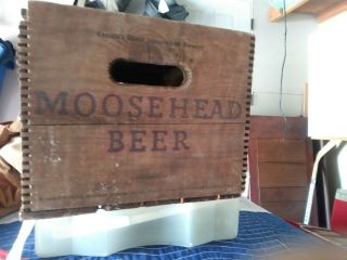 Vintage Moosehead Beer Wooden DOVETAILED WOOD CRATE BOX MAN CAVE WALL ART 3