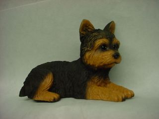 Yorkie Dog Hand Painted Resin Figurine Yorkshire Terrier Puppy Collectible
