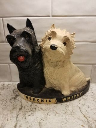 Vintage Black & White Scotch Whiskey Advertising Bar Display Scottie Dog Terrier