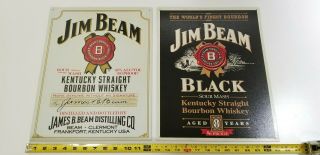 Jim Beam Black Label And White Label Tin Metal Signs