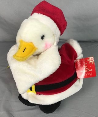 Aflac 2006 Santa Claus Christmas Advertising Duck 10 " Stuffed Animal Plush Talks