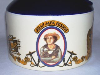 BRITISH NAVY PUSSER ' S RUM Quality Porcelain DECANTER & (2) MINIATURES England 7