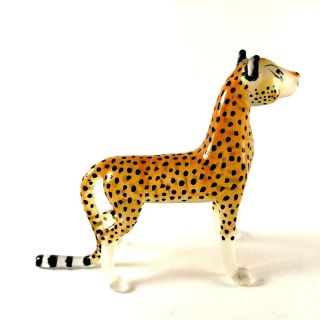 Figurine Miniature Blown Glass Cheeta Tiger Animal Collectibles Hand Art