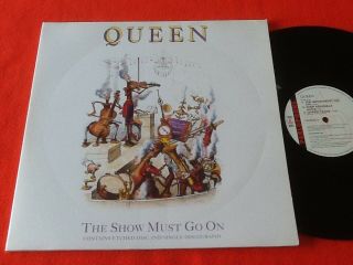 Queen - Freddie Mercury " The Show Must Go On " 12 " Etched Vinyl Record Ex G/f