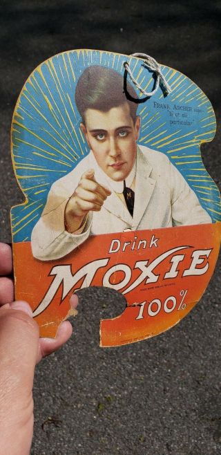 Antique Vintage Moxie Sign Double Sided Country Store