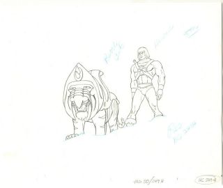 He - Man/she - Ra Masters Of The Universe Pencil Art He - Man And Battle Cat