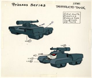 He - Man/she - Ra Masters Of The Universe Model Sheet Cel Destructo Tank