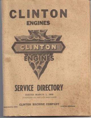 1958 Clinton Machine Company Michigan Maquoketa Iowa Service Directory