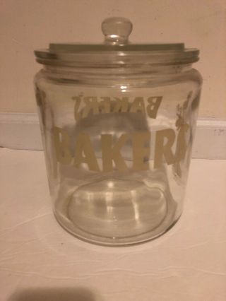 Antique Bakers Chocolate Company Jar With Chocolate Lady Art