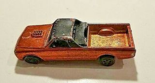 1968 Mattel Hot Wheels Custom Fleetside (red Line) Orange W/overspray (hk) Rare