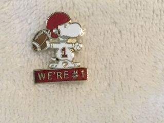 Snoopy Aviva Red Helmet Gold Accent Pin