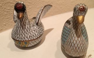 Swan Porcelain Trinket Box And Figurine Vintage