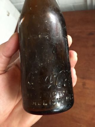 Coca - Cola Louisville,  Kentucky Amber Brown Coke Bottle straight sided 5