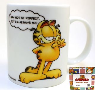 Garfield Ceramic Coffee Mug Cup In Gift Box Comic 80s Paws Perfect 14oz/400ml
