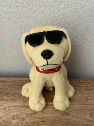 8 " Raising Canes Dog Plush With Sunglasses Bandanna Stuffed Animal Cane’s Puppy