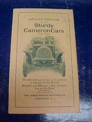1905 Cameron Cars Fold Out Advertising Booklet