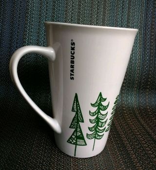 Starbucks 14.  67 Oz Mug With Green Pine Trees