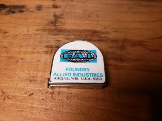 Vintage Foundry Allied Indstries Advertising Tape Measure Racine,  Wisconsin