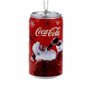 Vintage Santa Drinking Coca Cola Can Christmas Tree Ornament Coke Cc1152