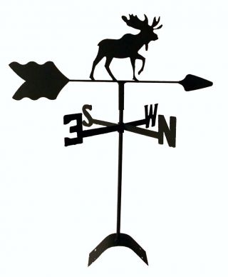 Moose Roof Mount Weathervane Black Wrought Iron Look Made In Usatls1030rm