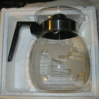 Vintage Coffee Nestle Nescafe Glass Globe World 6.  5 " Tall Carafe,  Old,  Rare