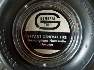Vintage GENERAL TIRES POWER JET ADVERTISING ASHTRAY BRYANT BIRMINGHAM HUNTSVILLE 3