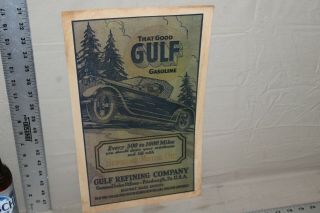 Scarce 1920s Good Gulf Auto Oil Gas Service Station Display Sign Pump Car 2
