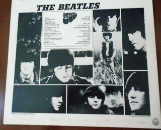 The Beatles Rubber Soul Record Album,  Orange Label Capitol Records 1965 VG, 3