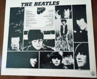 The Beatles Rubber Soul Record Album,  Orange Label Capitol Records 1965 VG, 4