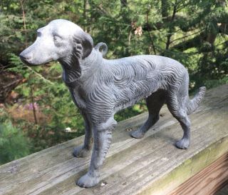 Vintage Russian Wolfhound Borzoi Dog Figurine Metal Large